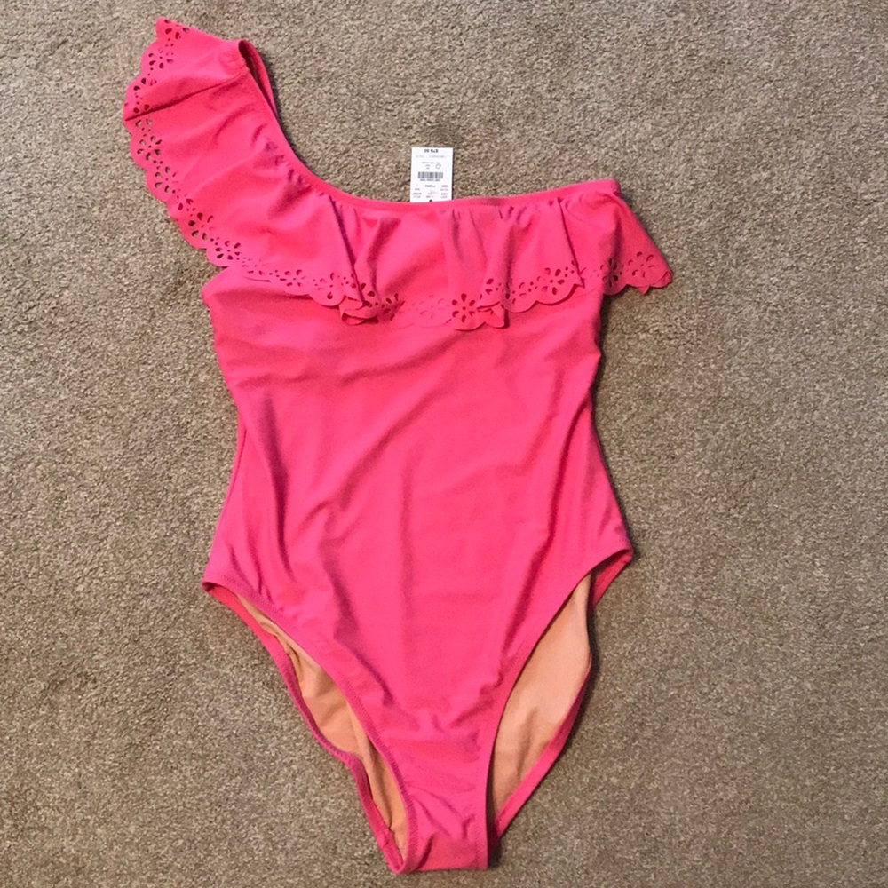 J Crew one shoulder one piece bathing suit